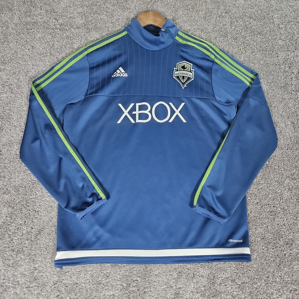 Adidas Seattle Sounders FC Jersey Men's Large Blue Long Sleeve XBOX 2014